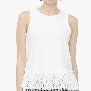 J Crew Factory Eyelet Trim Tank Top